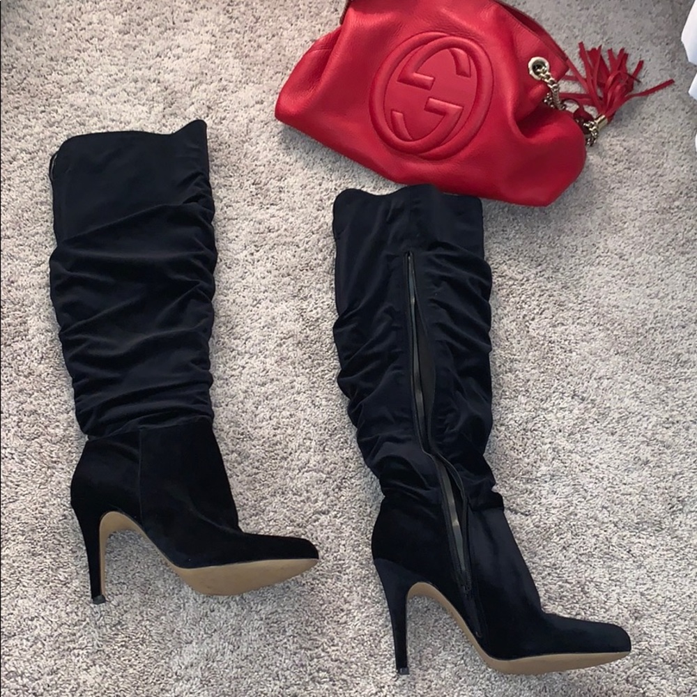 Ruched Velvet Boots